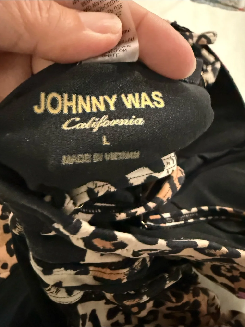 Johnny Was Sandra leopard and floral print bustier one-piece swimsuit Large D97